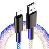 billiga Mobiltelefon kablar-snabbladdning rgb kabel 100w andningsljus 66w typ c usb c datakabel för iphone samsung android micro 30w snabbladdningskabel