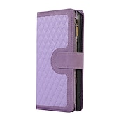 halpa Samsung-kotelot-ylellinen ruudullinen vetoketjullinen lompakko nahkakotelo korttipaikka teline puhelimen kannen kaulanauhalla iphonelle 14 13 12 11 pro xs max xr x 8 7 plus se samsung galaxy s23 s22 s21 s20 ultra s10