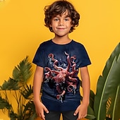 levne 3D zvířata pro chlapce-Chlapecké 3D Grafika Tričko Košilky Krátký rukáv 3D tisk Léto Jaro Aktivní Polyester Děti 4-12 let Venkovní Denní Běžný
