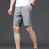 cheap Casual Shorts-Men&#039;s Sweat Shorts Shorts Summer Shorts Beach Shorts Drawstring Elastic Waist Straight Leg Plain Comfort Breathable Short Casual Daily Holiday Cotton Blend Sports Fashion ArmyGreen Black
