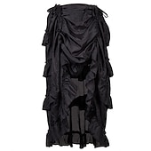 abordables Médiéval-Rétro Vintage Punk et gothique Victoriens Jupe Costume de Cosplay Jupe longue Pirate Femme Cordon Ourlet Asymétrique Couleur unie Halloween Carnaval Carnaval Quotidien Mascarade Adulte Jupe Printemps