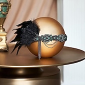 levne Příslušenství a další-Vinobraní 20. léta 20. století Velký Gatsby Bubenová čelenka Velký Gatsby Svatební host Dámské předvečer Všech svatých Karneval Plesová maškaráda předvečer Všech svatých Svatební hostina loučení se