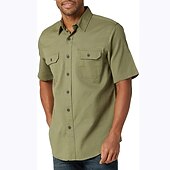 economico camicia da uomo con bottoni-Per uomo Camicia Camicia Estiva Camicia casual Camicia con Bottoni Nero Bianco Verde Manica Corta Semplice Bavero Vacanza Streetwear Base Abbigliamento Moda Tempo libero