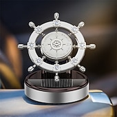 economico Purificatore d&#039;aria per auto-1pc profumo per auto ornamento profumo per auto solare rotante timone in metallo aromaterapia di alta qualità fragranza duratura accessori per interni automobilistici