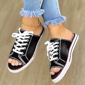 economico Sandali Comodi-sandali da donna in denim con punta aperta e lacci - sandali estivi casual da indossare tutti i giorni