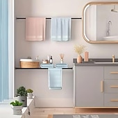 economico Accessori per tende-asta per tende a tensione bianca aste a molla asta per tende espandibile regolabile, per bagno, cucina, finestra, armadio, armadio, libreria progetti fai da te