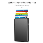 cheap Card Holders &amp; Cases-Slim Aluminum Card Holder Wallet ID Credit Card Holder Mini RFID Blocking Automatic Pop Up Bank Card Case Organizer