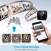 זול מצלמות רשת IP פנימיות-מיני מצלמה נסתרת wifi 4k אלחוטי מקורה קטן מטפלת ip מצלמת אבטחה ביתית מעקב סודי מקליט וידאו זעיר עם אפליקציית טלפון ראיית לילה ai זיהוי אנושי 100 ימים חיי סוללה המתנה