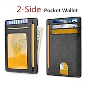 זול מחזיקי כרטיסים ומקרים-buffway slim מינימליסטי כיס rfid חוסם ארנקי עור לגברים נשים