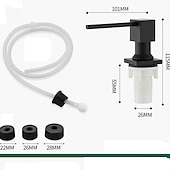 お買い得  水栓金具周辺部品-ソープディスペンサー ステンレススチール、カウンター下延長チューブキット付き、キッチンカウンタートップ内蔵シンクソープディスペンサー、17オンスボトル付き、ほとんどの石鹸容器22/26/28mmに適合します。