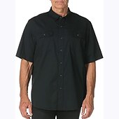 economico camicia da uomo con bottoni-Per uomo Camicia Camicia Estiva Camicia casual Camicia con Bottoni Nero Bianco Verde Manica Corta Semplice Bavero Vacanza Streetwear Base Abbigliamento Moda Tempo libero