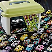 economico Anti-stress-secchio di stoccaggio collezione edizione 30 auto da corsa in lega auto in lamiera di ferro auto a rimbalzo più auto in lega auto classiche con scocca in ferro