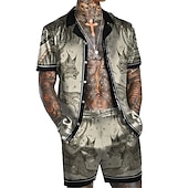 economico Set di camicie stampate da uomo-Per uomo Animale Stampe Grafiche Set di camicie Camicia Set Camicia Camicia hawaiana estiva Maniche Corte Colletto cubano Moda Streetwear Designer All&#039;aperto Streetwear Casuale Stampato Estate