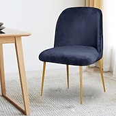 abordables Funda para silla de comedor-Funda para silla de comedor, tapizada en terciopelo elástico, funda para silla de comedor lateral, funda para silla de comedor con respaldo curvo en color burdeos y rojo, fundas para sillas de
