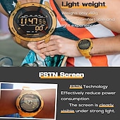 baratos Relógios Digitais-Relógio Digital Masculino Relógios Esportivos Masculinos Duplo Horário Pedômetro Despertador Impermeável 50M Relógio Digital Relógio Militar