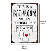 economico segno di latta in metallo-1pc sarcastico metallo targa in metallo decorazione del bagno decorazione della parete segni questo è il bagno non è un internet 20x30cm/8&#039;&#039;x12&#039;&#039;
