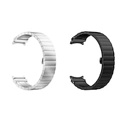 olcso Samsung óraszíjak-Óraszíj mert Samsung Galaxy Watch 7/6/5/4  40/44mm, Watch 5 Pro 45mm, Watch 6 Classic 43/47mm, Watch 4 Classic 42/46mm Rozsdamentes acél Valódi bőr Csere Szíj Fém kapocs Láncos karkötő Karszalag