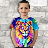billiga Pojkens 3D-djur-Pojkar 3D Grafisk Djur Panda T-shirt Kortärmad 3D-tryck Sommar Vår Aktiv Sport Mode Polyester Barn 3-12 år Utomhus Ledigt Dagligen Normal