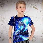 cheap Boy&#039;s 3D Animals-Boys 3D Graphic Animal Dragon T shirt Tee Short Sleeve 3D Print Summer Spring Active Sports Fashion Kids 3-12 Years Outdoor Casual Daily Regular Fit