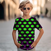 Jungen 3D Grafik T-Shirt Kurzarm 3D-Druck Frühling & Sommer Aktiv Kinder 4-12 Jahre Outdoor Täglich Normale Passform preiswerte Jungen 3D Vision & Geometrie-Jungen 3D Grafik T-Shirt Kurzarm 3D-Druck Frühling & Sommer Aktiv Kinder 4-12 Jahre Outdoor Täglich Normale Passform