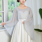 economico Scialle del Capo-Cappotto avvolgente donna vintage elegante senza maniche avvolge con colore puro per matrimonio vestito estivo per impressionare