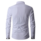 economico Camicie Button Down da uomo-Per uomo Camicia Camicie Camicia abbottonata Resistente alle rughe Camicia con bottoni Liscio Matrimonio Ufficio e carriera Nero Bianco Vino Blu reale Manica lunga Collo ripiegabile Primavera