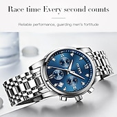 abordables Montres à quartz-OLEVS Montres à quartz pour Hommes Analogique Quartz Classique Mode mode Classique Noël Grand Cadran Date du jour Métal Acier Inoxydable Mode