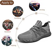 economico Sneakers da uomo-sneakers sportive da uomo in rete grigia: leggere, traspiranti e perfette per la corsa, la palestra e l&#039;abbigliamento casual