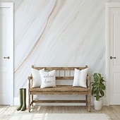 preiswerte Tapeten-Coole Tapeten, abstrakte Marmortapete, Wandbild, weißer Aufkleber, abziehbares PVC/Vinyl-Material, selbstklebend/Kleber erforderlich, Wanddekoration für Wohnzimmer, Küche, Bad
