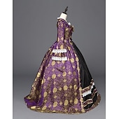 baratos Vestidos-Vintage Rococó Renascentista Maxi Vestidos Julieta Cinderela Flor Princesa Decote Quadrado Normal Todos Real Dia Das Bruxas Carnaval Baile de Máscaras Espetáculo Festa dia das Bruxas Adulto Todas as