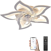 cheap Ceiling Fan Lights-LED Ceiling Fans Dimmable with Remote Contral Flower Design 25.7&quot; 5-Heads Flush Mount Ceiling Lamp Acrylic Lampshade Chandelier Bedroom Living Room
