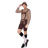 halpa Lederhosen-Oktoberfest Pusero / hame nahkahousuista baijerilainen Saksa München Niityt Miesten Perinteinen tyyli kangas Pusero Shortsit Hattu