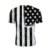  4 de Julho de 2026 250º Dia da Memória Camiseta Masculina Patriótica Vintage Designer Gráfico Patriota Estampada em 3D da Bandeira Nacional Veterano Decote Careca de Mangas Curtas