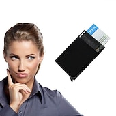 ieftine suporturi pentru carduri și cutii-Portofel de afaceri din aluminiu pentru bărbați cu sau fără buzunar pentru bani suport de carduri de identitate blocare RFID portofel metalic subțire punguță pentru monede