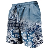 baratos shorts de suor 3d masculino-Homens Gráfico Estampado Cashemere Calção Shorts de verão Shorts de praia Cintura Média Roupa de rua Havaiana Designer Casual Diário Feriado Com Cordão Cintura elástica Impressão 3D Designer Roupa
