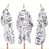 cheap Hair Removal-Professional Waterproof Hair Styling Cape Hair Cutting Salon Cape Gown Hair Salon With Snap Closure White