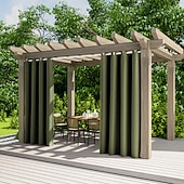 billiga Vattentäta gardiner-2 paneler utomhusgardiner vattentäta för inomhusbröllop uteplats tjock avskildhet grommet gardiner för bröllop sovrum, vardagsrum, veranda, pergola, cabana