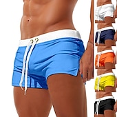 billiga boxersimbyxor för män-Herr Badshorts Lykra Boardshorts Underdelar Snabb tork Stretch Elastisk Snörning Ficka med blixtlås - Simmning Surfing Strand Vattensport Lappverk Höst Vår Sommar