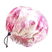 abordables Aparatos para el baño-gorro de ducha de seda con estampado de leopardo, gorro de ducha de doble capa impermeable, gorros de pelo eva reutilizables para la protección del cabello, siete colores disponibles, para el cuidado