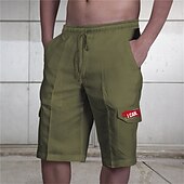 baratos Calções Impressos-Homens Letra Estampas Abstratas Bermuda Cargo Shorts de verão Cintura Média Roupa de rua Designer Casual Diário Feriado Cintura elástica Com Cordão Imprimir Designer Roupa