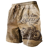 cheap Men&#039;s 3D Sweat Shorts-Men&#039;s Graphic Letter Motorcycle Shorts Summer Shorts Beach Shorts Mid Waist Streetwear Hawaiian Designer Casual Daily Holiday Drawstring Elastic Waist 3D Print Designer Clothing Apparel
