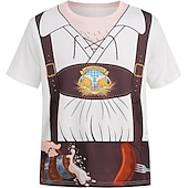 economico Abbigliamento Grafico-T-shirt Lederhosen 3D Bavarese Stile da Strada Corte Grafico per Per uomo Adulti Stampa 3D  per Birra Oktoberfest Feste Casual Quotidiano