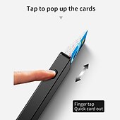 cheap Card Holders &amp; Cases-Slim Aluminum Card Holder Wallet ID Credit Card Holder Mini RFID Blocking Automatic Pop Up Bank Card Case Organizer