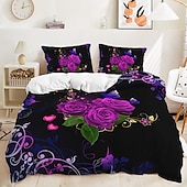 economico Set copripiumino-2 pezzi / 3 pezzi rosa fiore vintage san valentino collezione matrimonio set trapunta due pezzi set tre pezzi include un copripiumino 1 o 2 copricuscini set biancheria da letto