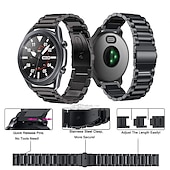 economico Cinturini per orologi Samsung-Cinturino per orologio  per Samsung Watch 3 45mm, Galaxy Wacth 46mm, Gear S3 Classic / Frontier, Gear 2 Neo Live Acciaio inossidabile Sostituzione Cinghia 22mm Lavoro Chiusura classica Polsino