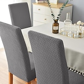abordables Funda para silla de comedor-Funda elástica para silla de comedor, 6 piezas, para mascotas, con respaldo alto, de licra, color burdeos y rojo, con protector inferior elástico para comedor, ceremonia de boda, duradera, lavable