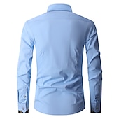 economico Camicie Button Down da uomo-Per uomo Camicia Camicie Camicia abbottonata Resistente alle rughe Camicia con bottoni Liscio Matrimonio Ufficio e carriera Nero Bianco Vino Blu reale Manica lunga Collo ripiegabile Primavera