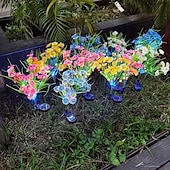 זול אורות נוף-אורות גינה סולארית חרצית חיצונית אורות חיצוניים סולארים דקורטיביים עם אורות חוטים צבעוניים משודרגים עמיד למים עיצוב גינה סולארית לקישוט פטיו בחצר