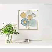 abordables décoration murale en métal-Décoration murale 1pc, décoration murale en métal conçue avec une feuille de lotus, décoration murale suspendue rustique, art mural en métal de ferme, décoration murale moderne pour le bureau de la chambre à coucher du salon