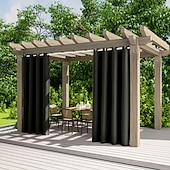 billiga Vattentäta gardiner-2 paneler utomhusgardiner vattentäta för inomhusbröllop uteplats tjock avskildhet grommet gardiner för bröllop sovrum, vardagsrum, veranda, pergola, cabana